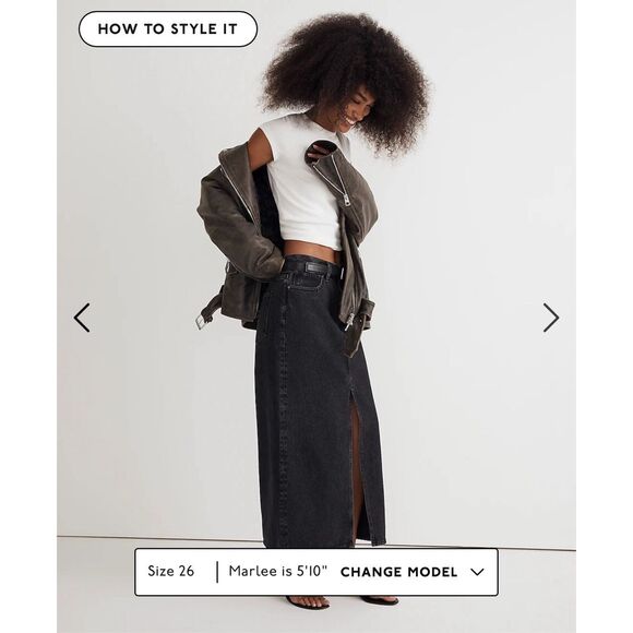 $98 Madewell NWT Denim Mid-Rise Maxi Skirt in Lunar Wash size 33 m2 - Picture 2 of 7